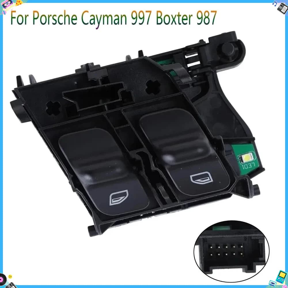 Interruttore alzacristallo elettrico per Porsche Cayman 997 Boxter 987 lato sinistro Sollevatore di vetro Pulsante regolatore di controllo Accessori auto