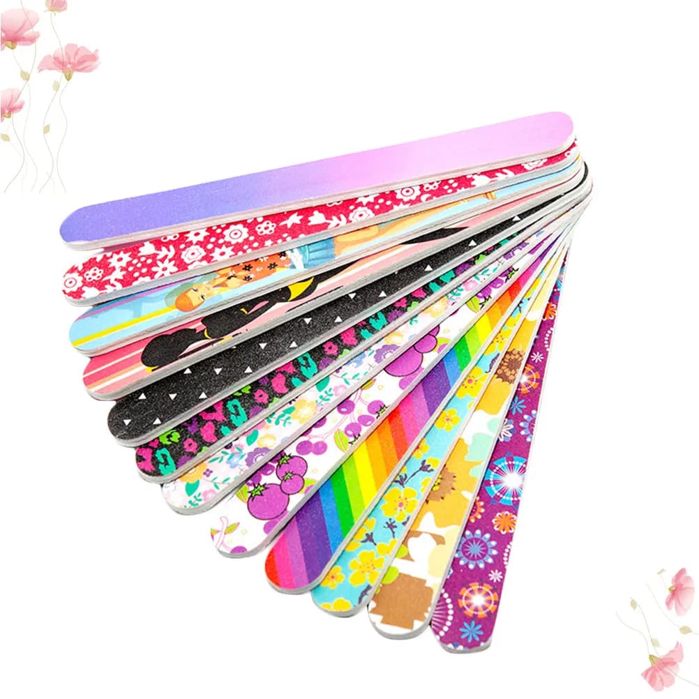 30 pz. Lima per unghie in legno premium sottile a doppia faccia, strumento per manicure per unghie sane, striscia abrasiva stampata, strumento per nail art, per unghie dei piedi e delle mani