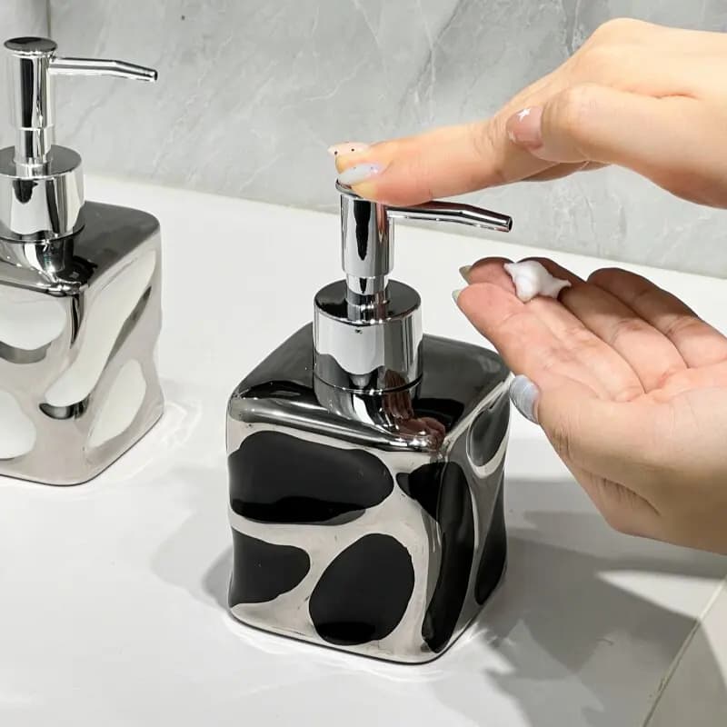Ceramic hand sanitizer bath gel shampoo bottle press bottle lotion bottle mouthwash cup toothbrush holder soap dish bathroom