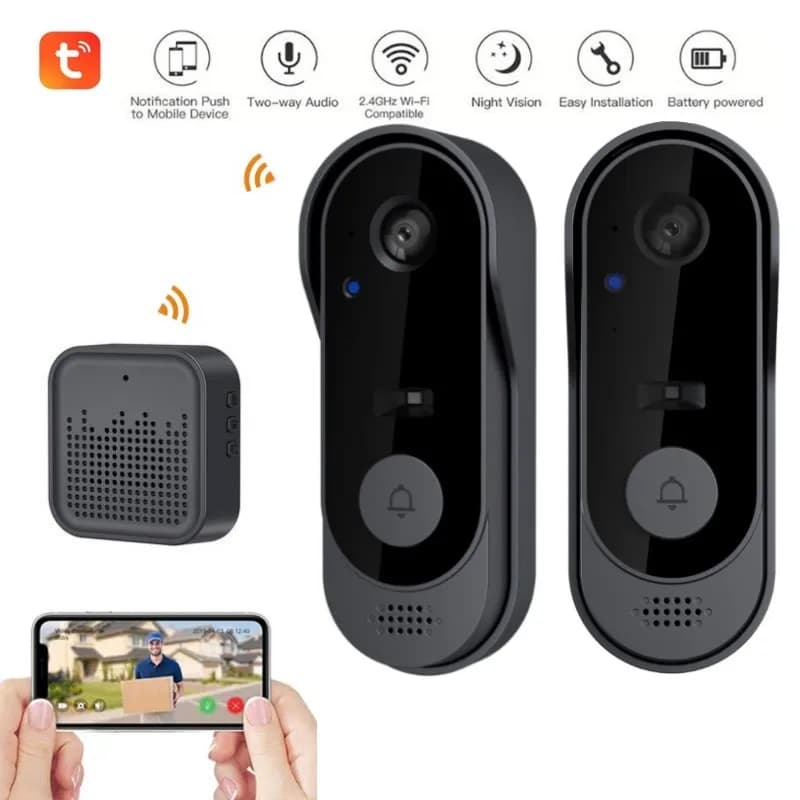 Tuya WIFI Telecamera Campanello Videocitofono HD Campanello per porta impermeabile senza fili esterno Protezione di sicurezza Visione notturna IR Smart Home