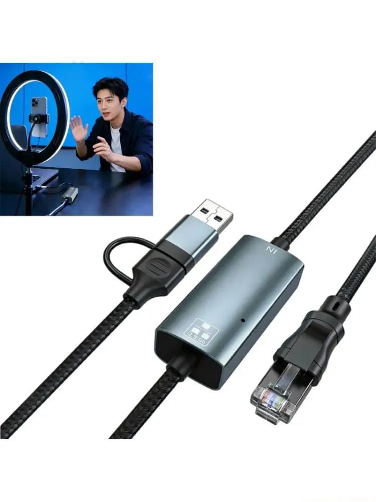 Plugs Play USB C And USB A To Ethernet Adapter For Laptops And Desktop Computers