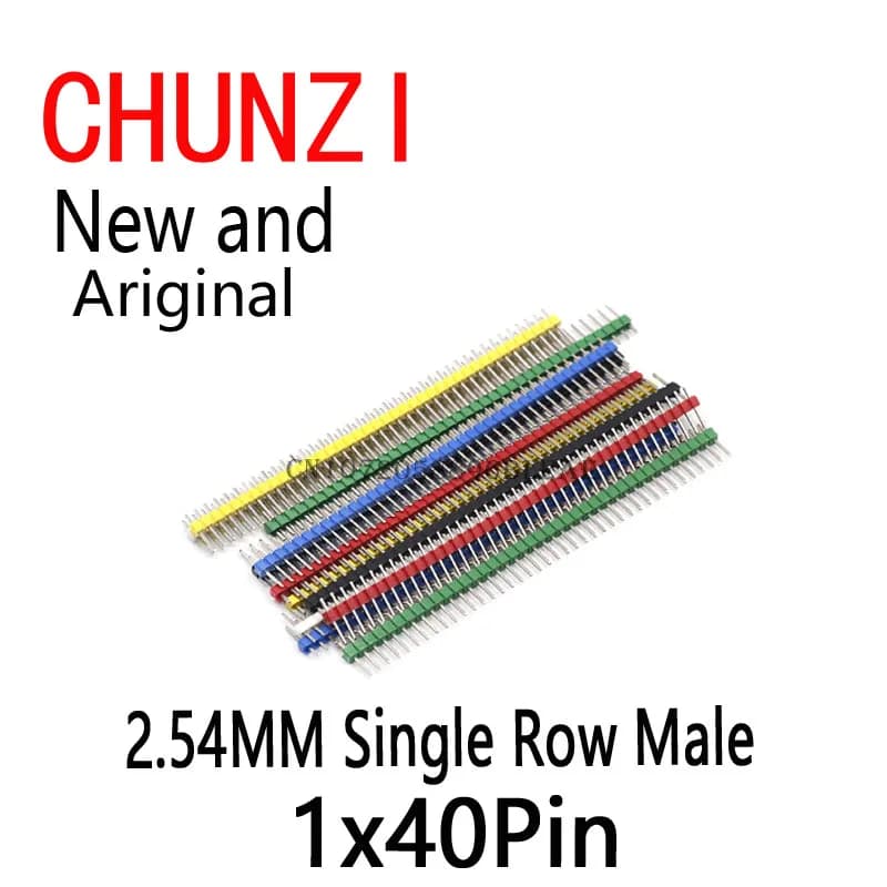 10 PZ 2.54mm 1x40P Color Single Thread Male Breakable Pin Header Connector Strip For Arduino Kit FAI DA TE