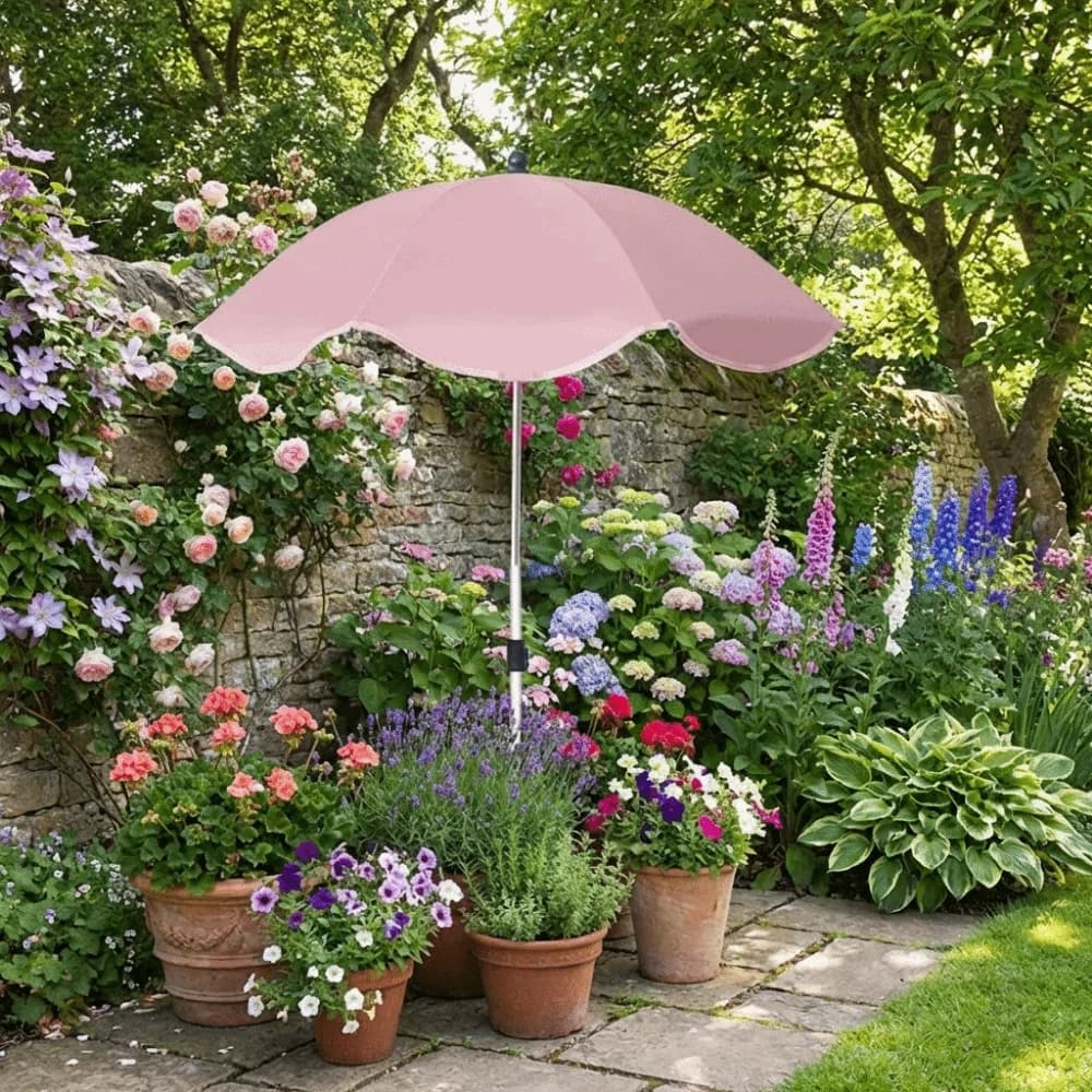 65cm Telescopic Plant Umbrellas Larger Lightweight Garden Shade Umbrella Adjustable Decorative Outdoor Sunblock Cover Potted