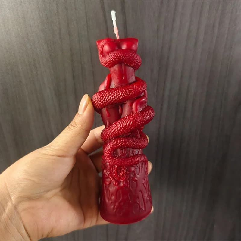 DIY Female Body Snake Silicone Candle Mold Flower of Evil Snake Winding Women Body Sculptur Soap Gypsum Resin Mold Home Decor