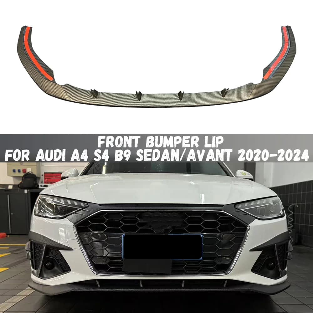 For Audi A4 S4 B9 TDI Sedan / Avant 2020 2021 2022 2023 2024 Front Bumper Lip Splitter Spoiler Diffuser Body Kit Cover