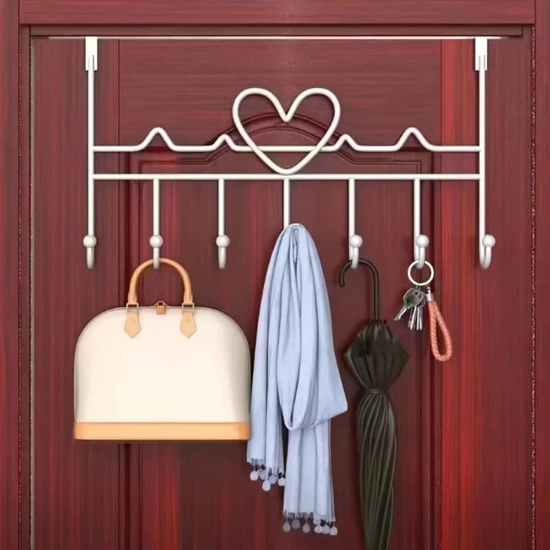 Heart-shaped Door Behind Hook Storage Wall Hanging Clothes Hanger Hook Punch-free Hanger Bedroom Storage Organizer Accessories
