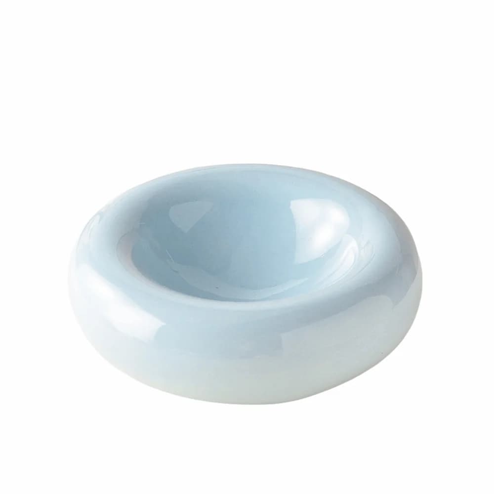 Pet Water Bowl High-Aesthetic Donut-Shaped Cat Bowl Wide Opening Smooth Ceramic Cat Bowl Multifunction Simple Pet Food Bowl Home