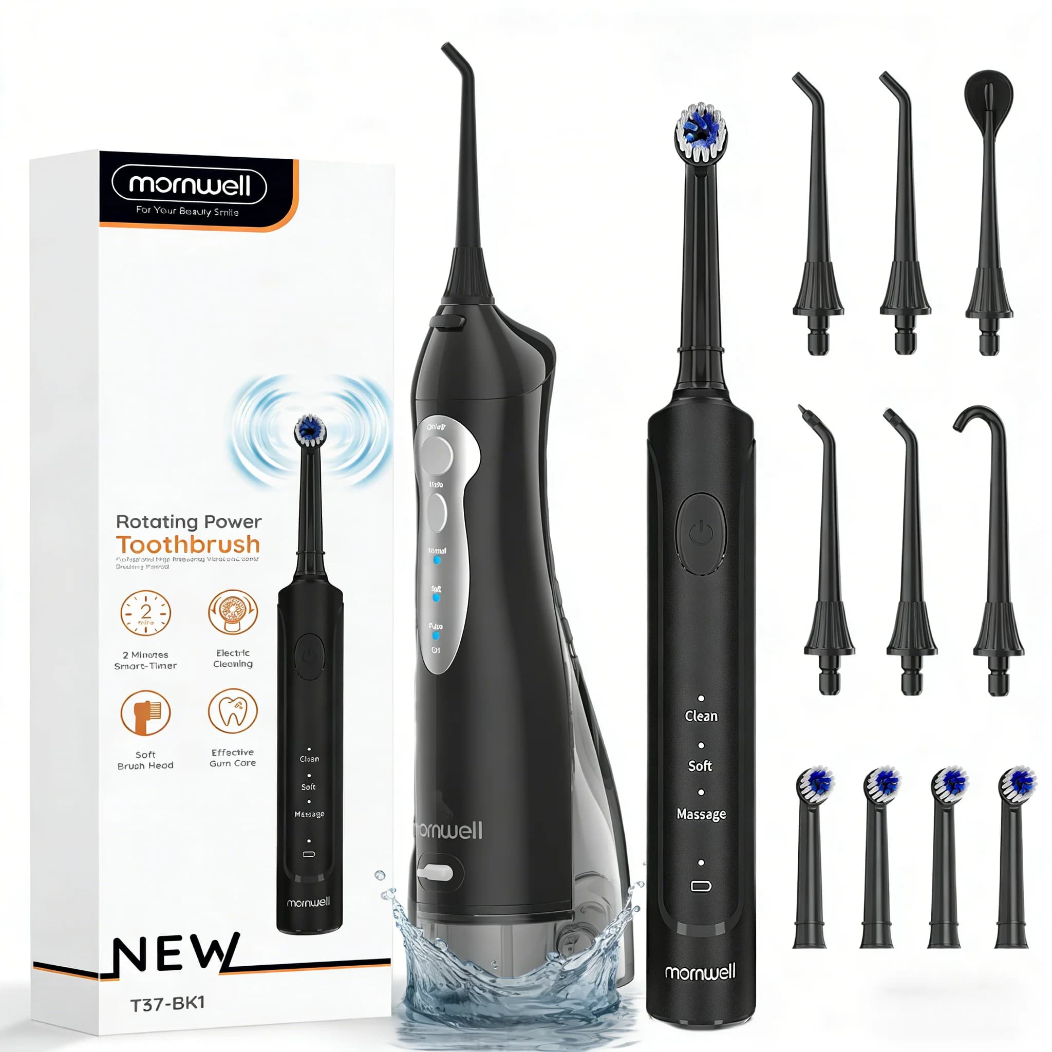 Electric Toothbrush with Integrated Hydropulser - Sonic Toothbrush for Cleansing Tooth, Rechargeable for Adults