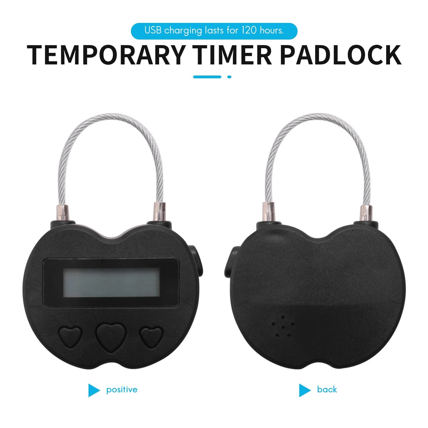 A25F-Smart Time Lock Display LCD Time Lock USB ricaricabile timer temporaneo lucchetto timer elettronico da viaggio