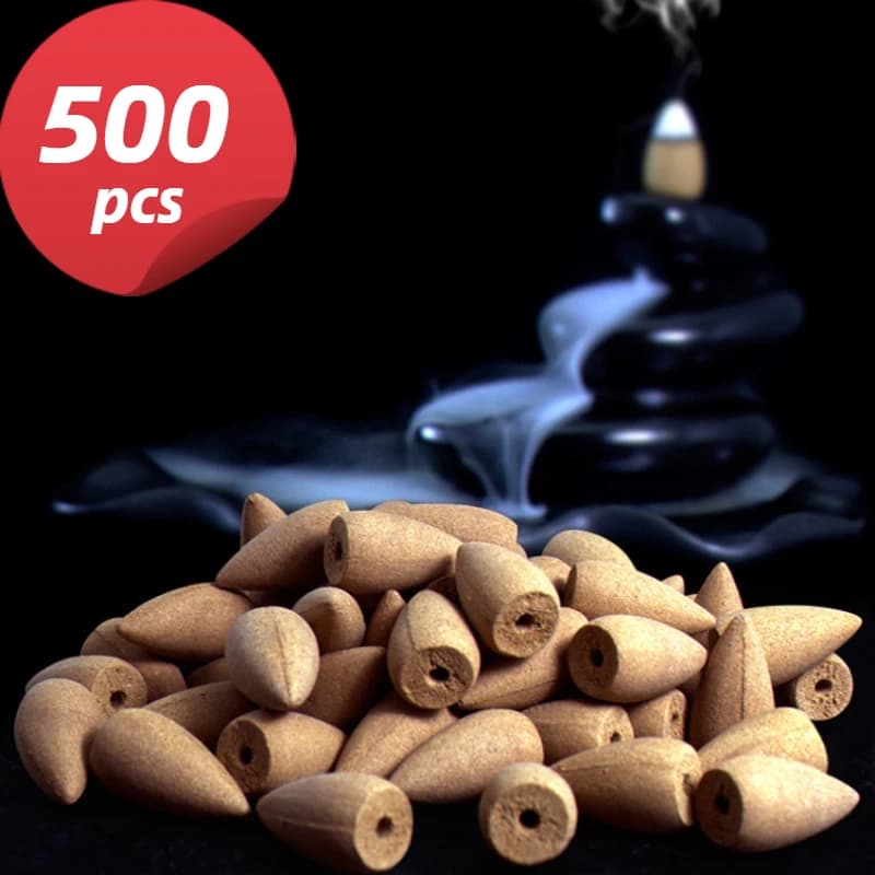 100/200/500 Pezzi Coni di Incenso a Riflusso, Profumo Naturale Misto, Incenso a Cascata, Coni a Torre, Incenso a Riflusso a Proiettile