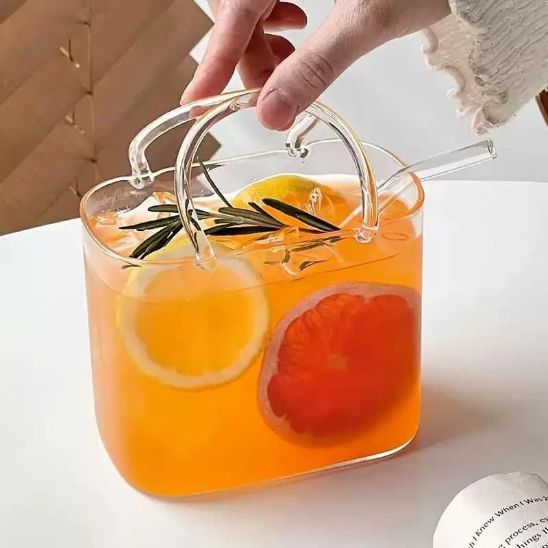 Bicchiere a Forma di Borsa, Coppa Creativa per Cocktail e Vino, Design Unico a Forma di Frutta per Matrimoni e Celebrazioni all'Aperto