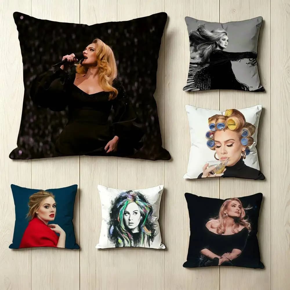 Soul singer A-Adele Pillow Case Square Double-Sided Sofa Cushion Cover Bedroom Bedside Pillow