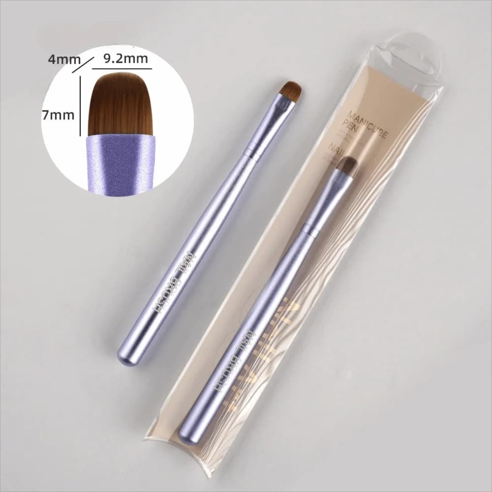 Professional 3 in 1 French Nail Brush Fine Tip Metal Handle UV Gel Pen Manicure DIY Nail Extension Brush Nail Art Tool