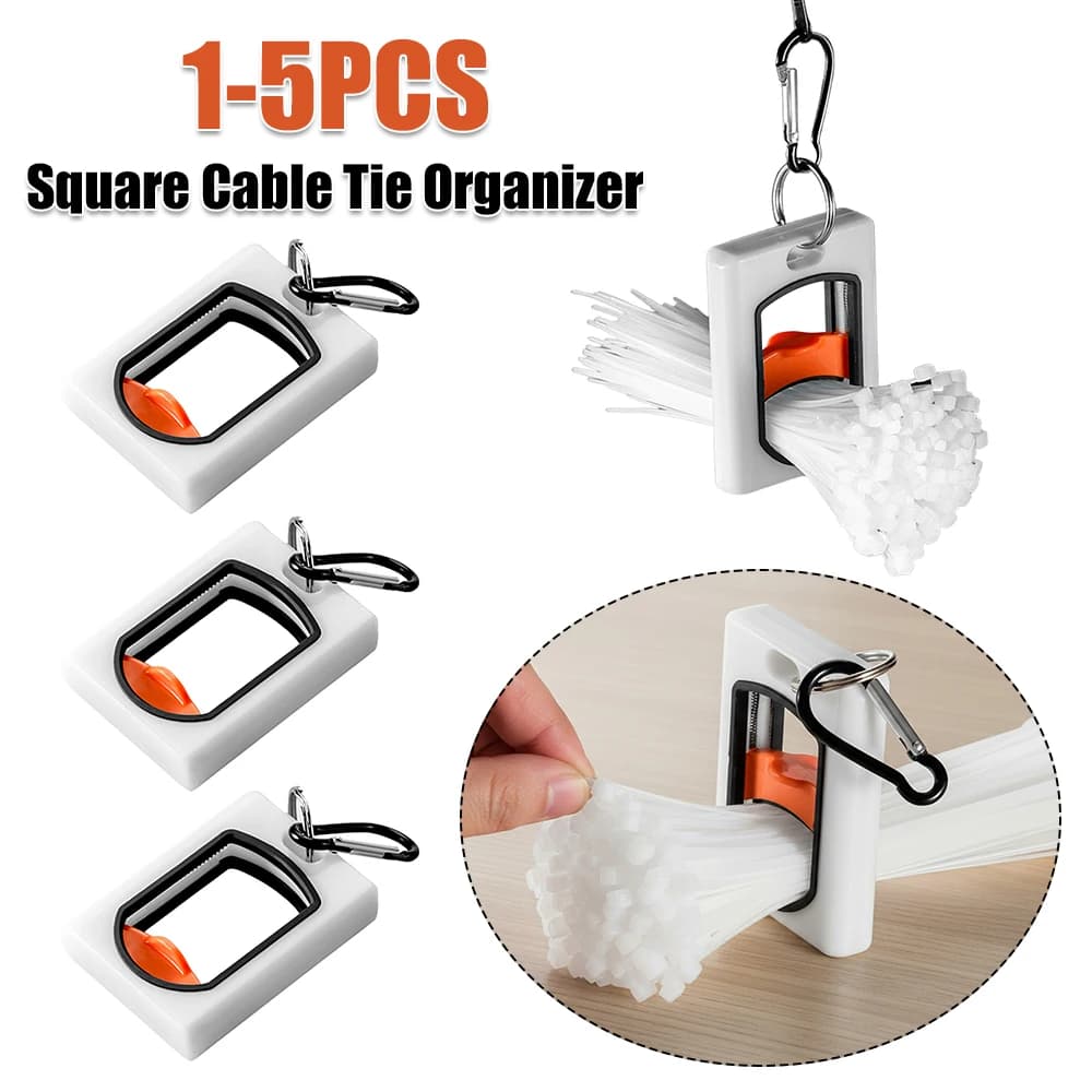 Organizzatore quadrato per fascette per cavi che si illumina al buio, supporto per organizer per cavi in plastica, portaoggetti per fascette per viaggi, casa, ufficio