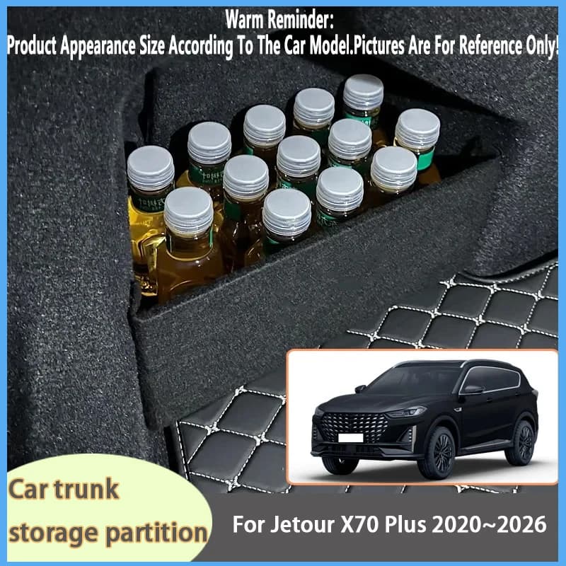 Organizer per Auto Jetour X70 Plus 2020~2026, Divisorio Laterale per Bagagliaio Rinforzato, Scatola Portaoggetti Interna per Bagagliaio