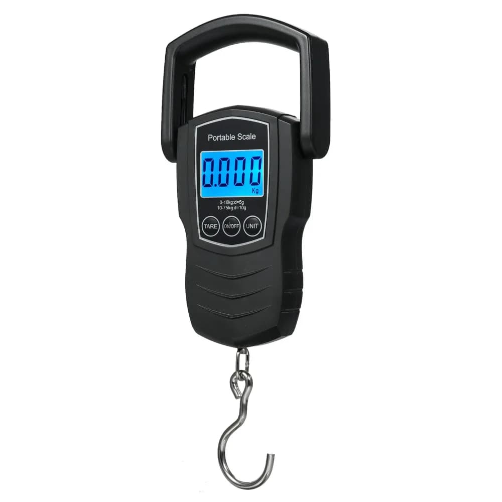 Electronic Plastic Digital Luggage Scale Black Backlight Display Luggage Weight Scale Hook Portable Scale For Travel