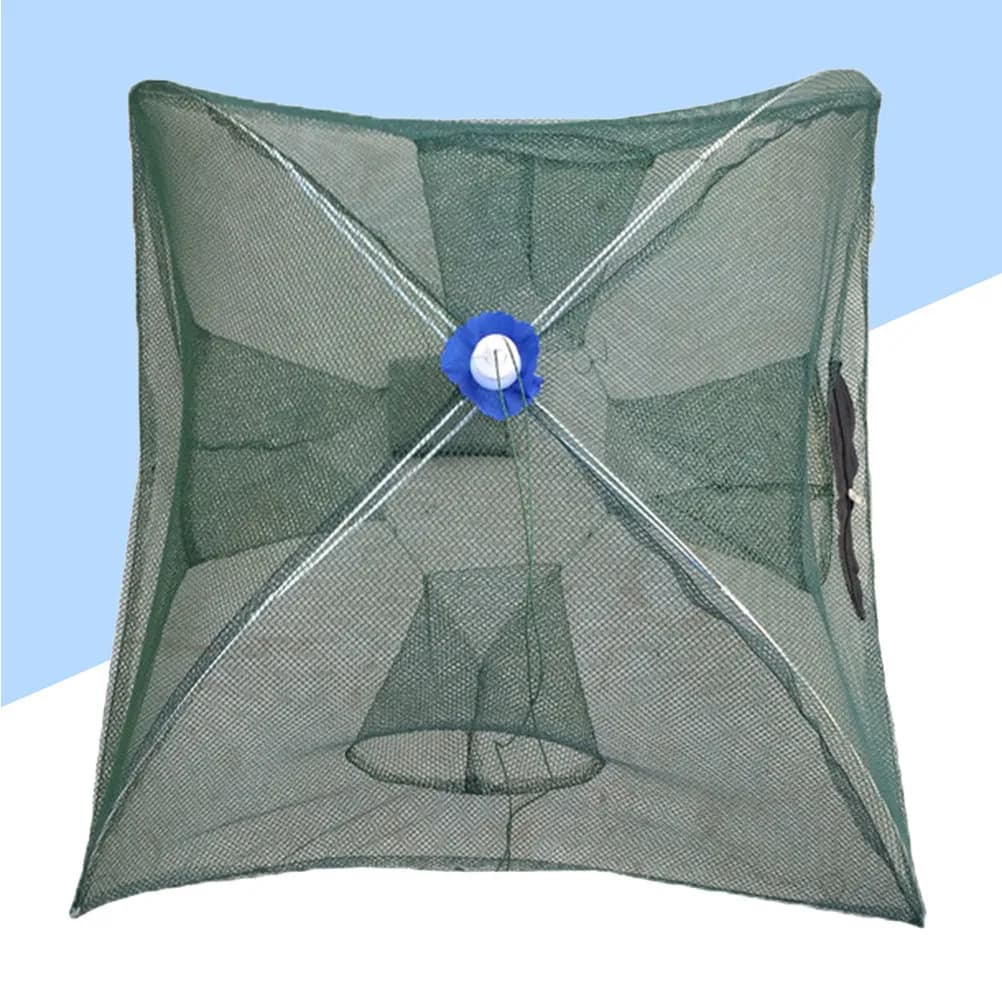 Rete da Pesca Pieghevole Automatica con 4 Ingressi, Design a Ombrello per Granchi, Aragoste, Gamberetti, Gamberi di Fiume, Pesciolini, Materiale Premium