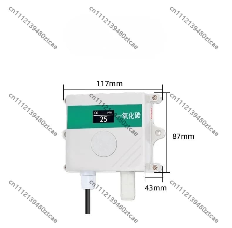 CO Carbon Monoxide Gas Detector High Precision Toxic Gas Sensor Transmitter RS485 Output Concentration Monitoring Alarm Module