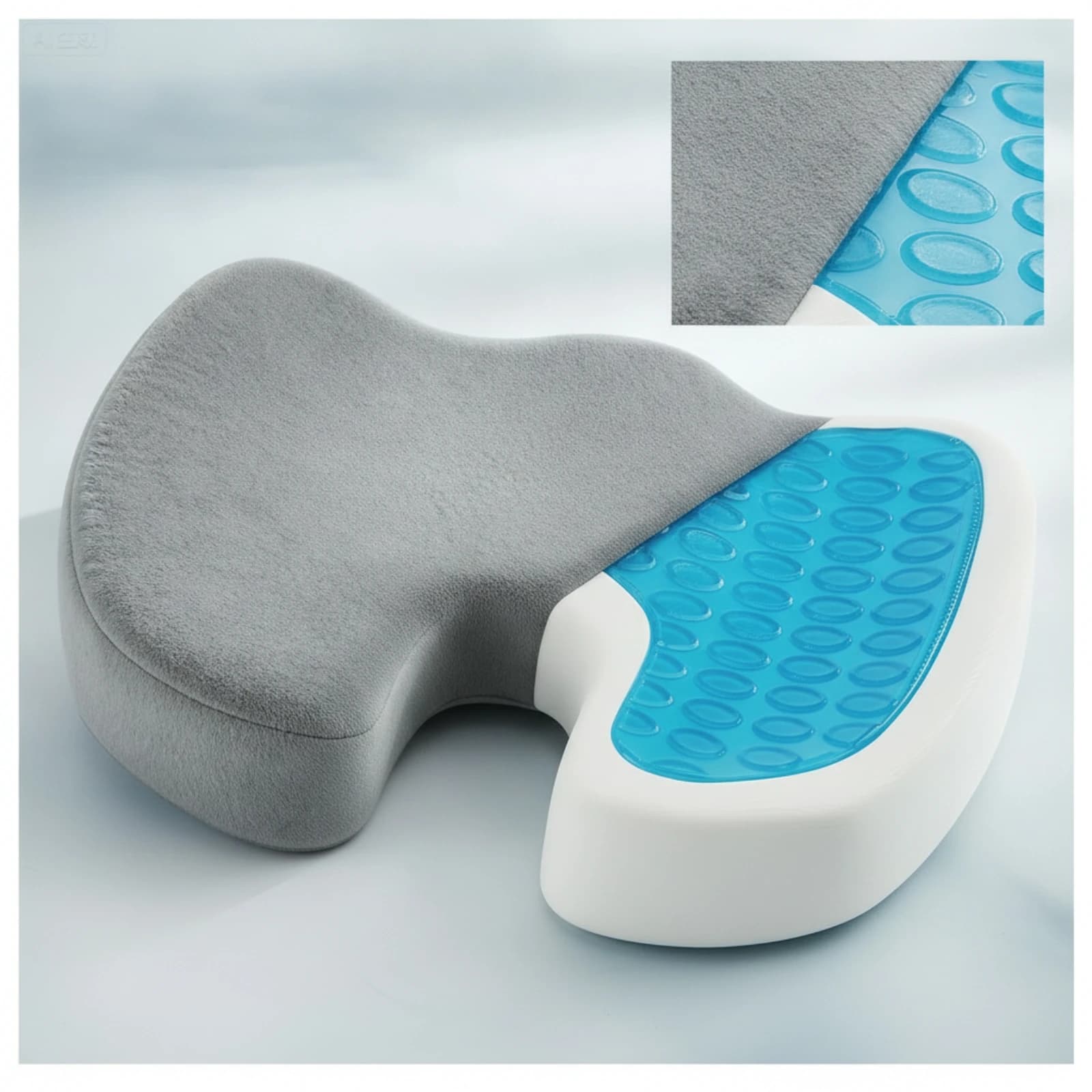 Gel Memory Foam Seat Cushion Supportive U-Shaped Seat Cushion Chair Pad High-Density Non-Slip for Office Workers, Desk