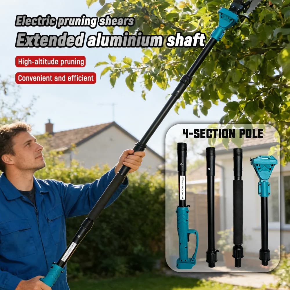 Wireless pruning scissors 4 in 1 with telescopic rod 2 m 180 ° Adjustable rod for Electric Power and Motosega
