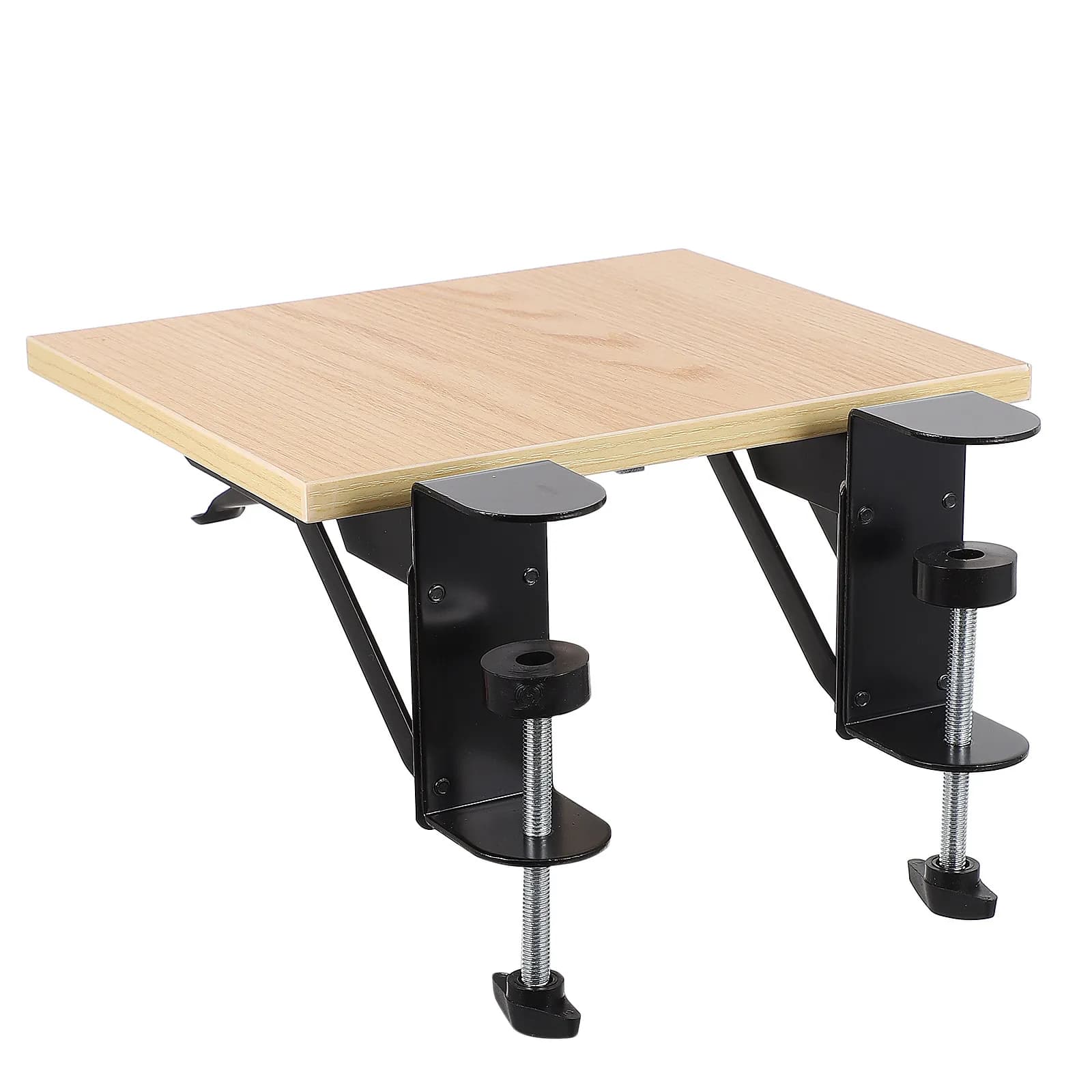 Supporto per Computer da Scrivania Pieghevole in Legno e ABS, Braccio Estensibile per Supporto Gomito, Tappetino Mouse e Poggiapolsi