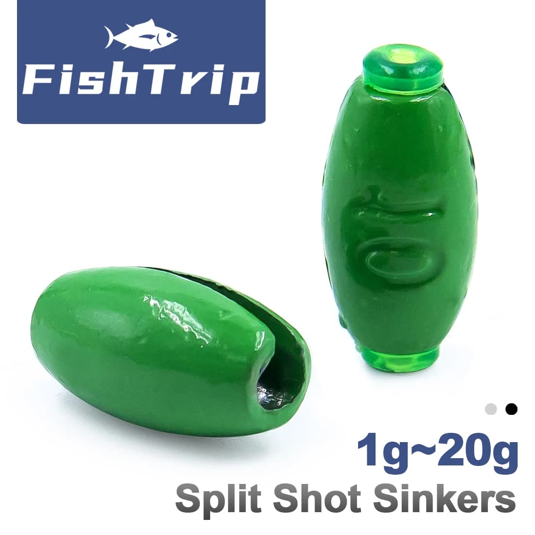 FishTrip 10 Pieces Piombini with Rubber Grip Fishing Split Shot Zavorra Weight Terminal Accessories