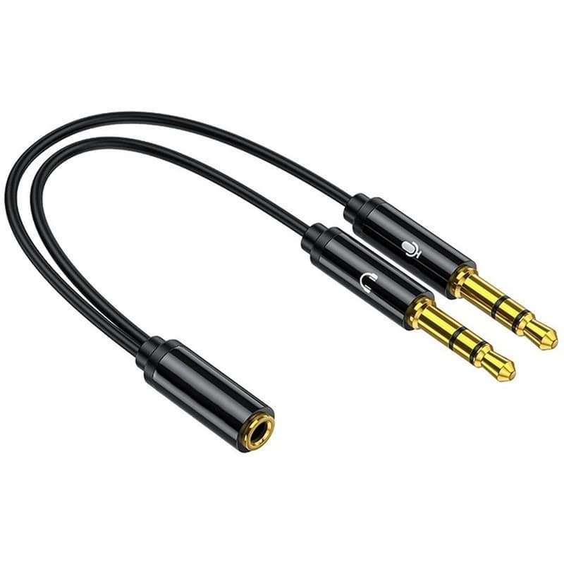 Splitter Headset Headphone For Computer 3.5Mm Female To 2 Male 3.5Mm Mic Audio Y Splitter Cable Headset To PC Adapter AUX Cable