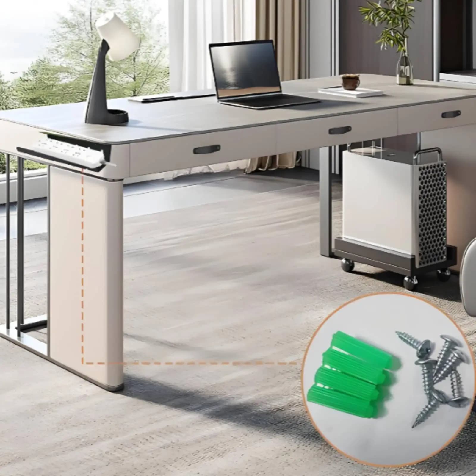 Steel Under Desk Cable Management Tray Organizer for Power Strip Holder Large Capacity Rack Cord Holder for Office Workstation