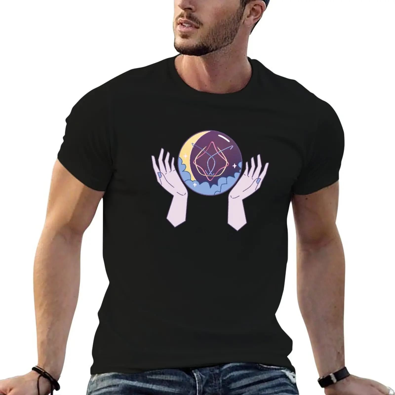 Magic Ball Art Reason - Dreamcatcher (Black Background Ver.) T-Shirt t shirts for man pack white t shirt personalised T-Shirt