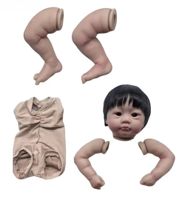 Doll Kit Lali for newborn, realistic doll parts not assembled DIY already painted with hand root and hair