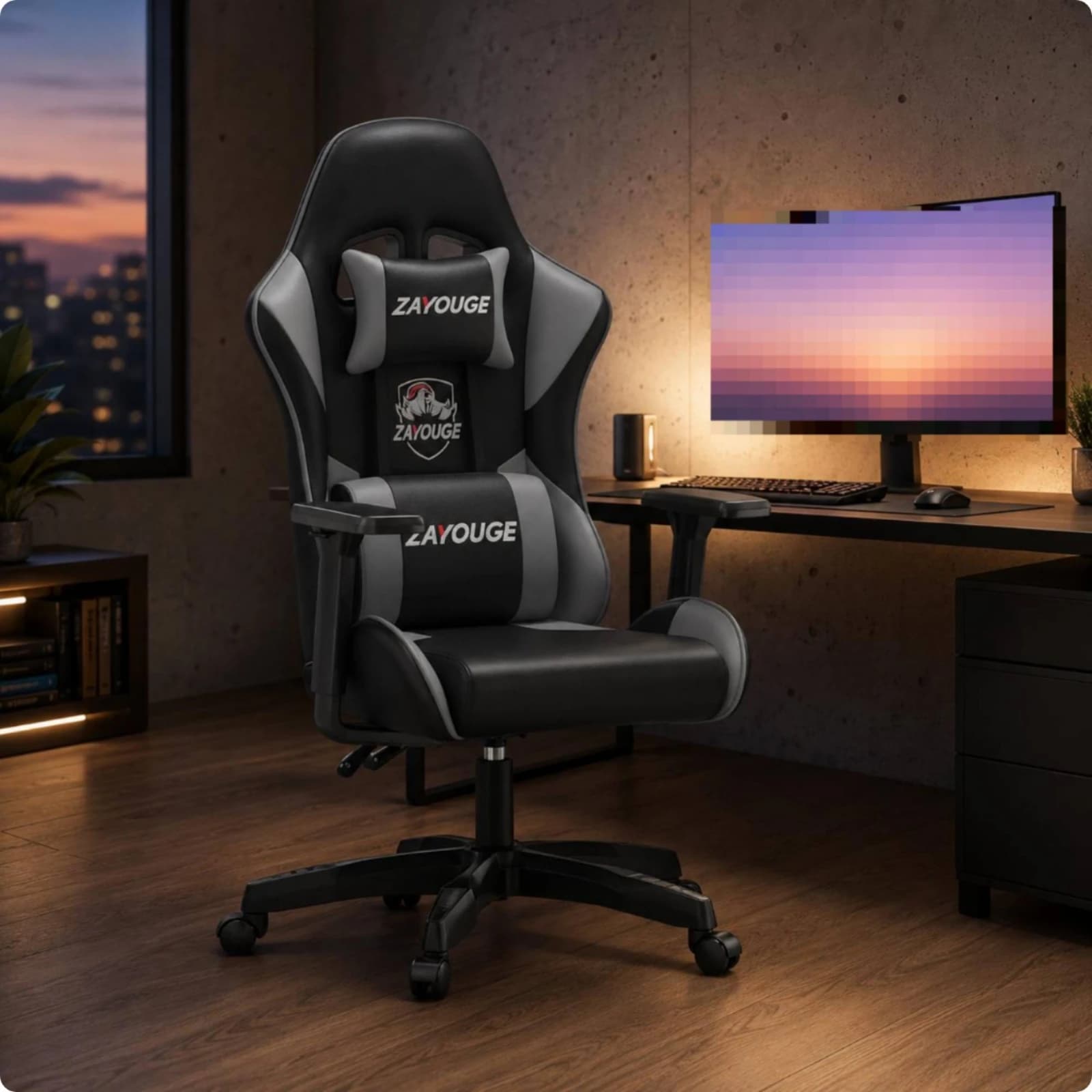 Racing-Design Gaming Chair 6D Armrests High-Back Gaming Chair Computer Seating Synthetic Leather Office Furniture Side Bolsters