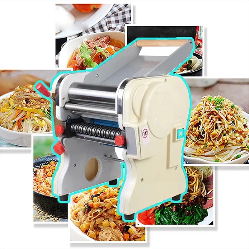 Pressa per pasta elettrica in acciaio inossidabile 110v Macchina per noodle Macchina per noodle a coltello rotondo da 3 mm Macchina per fare noodle commerciale