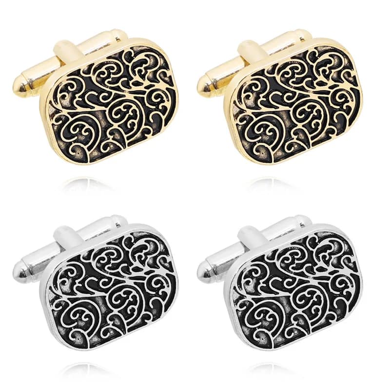 Gemelli quadrati a righe con fiori francesi Moda uomo d'affari banchetto abito camicia polsini bottoni gemelli da sposa di lusso regali