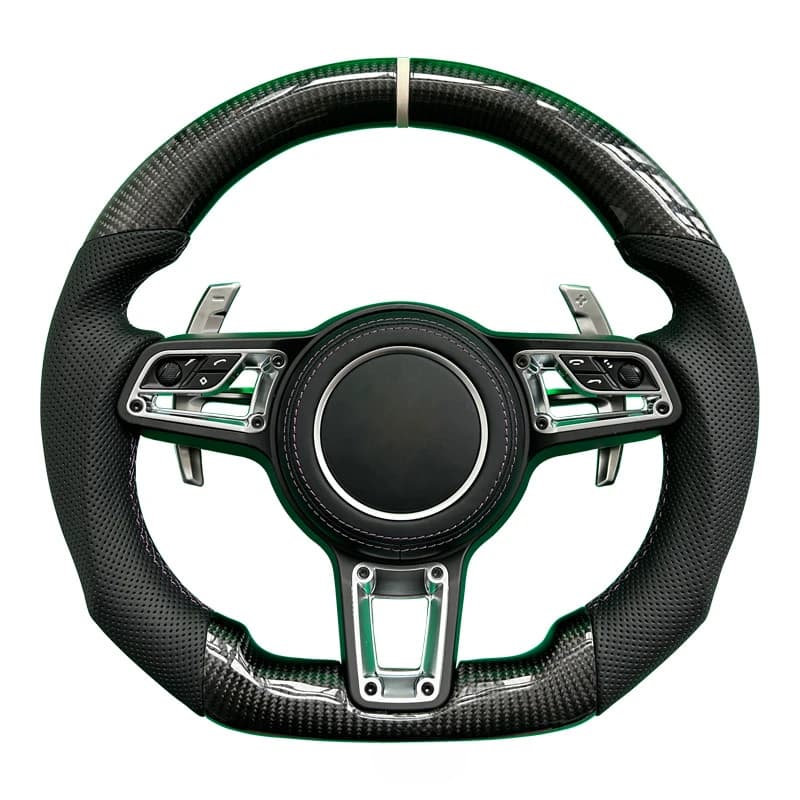 For Porsche Macan 718 992 911 Cayman Modified Carbon Fiber Steering Wheel With Steering Wheel Horn Cover