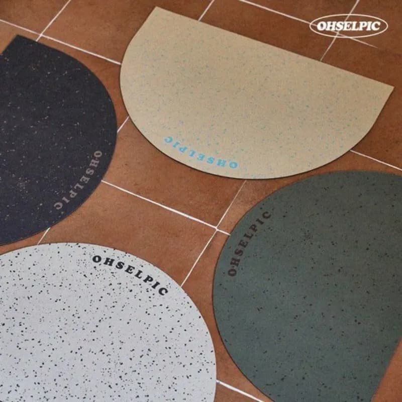 Tappeto da bagno semicircolare moderno in stile nordico, tappetino antiscivolo e assorbente per la decorazione del bagno di casa, 1 pezzo