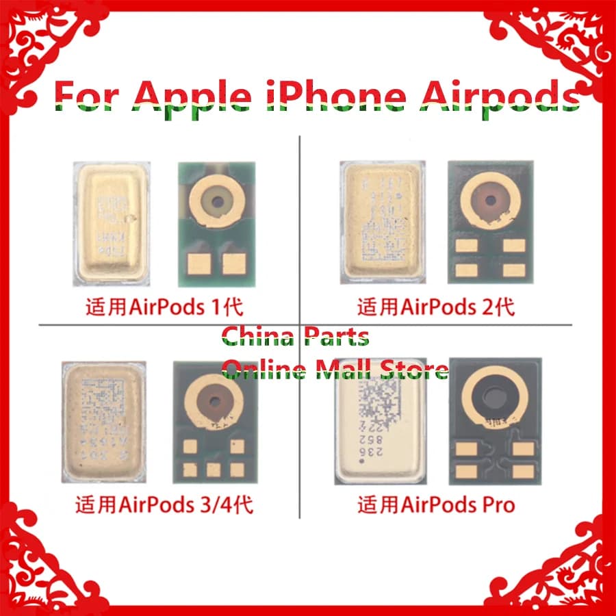 Altoparlante ricevitore microfono interno per Apple iPhone Airpods 1 2 3 4 pro auricolare Bluetooth di seconda generazione parti di riparazione del microfono