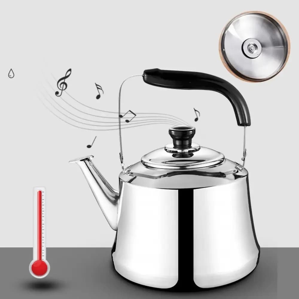 1/1.5/2L Whistle Tea Kettle with Filter Stainless Steel Boiling Water Kettle Rust-proof Ergonomic Handlegrip NM48