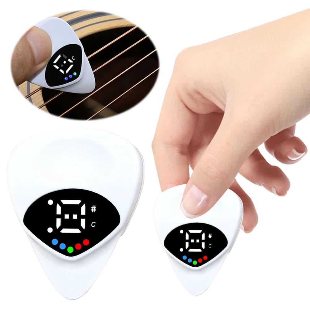 Accordatore Digitale Elettronico 2 in 1 per Chitarra, Accordatore per Chitarra Acustica, Elettrica, Basso e Mandolino