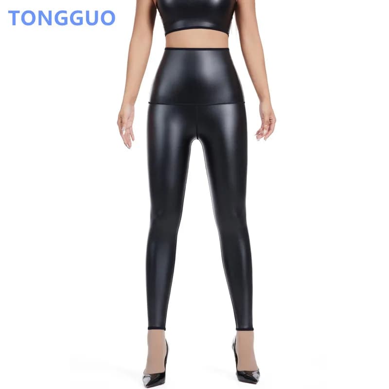 Cool girl New Body Shaper Leggings in ecopelle Pantaloni a vita alta Collant elastici Vita Trainer Pantaloni modellanti Indumenti modellanti in pelle