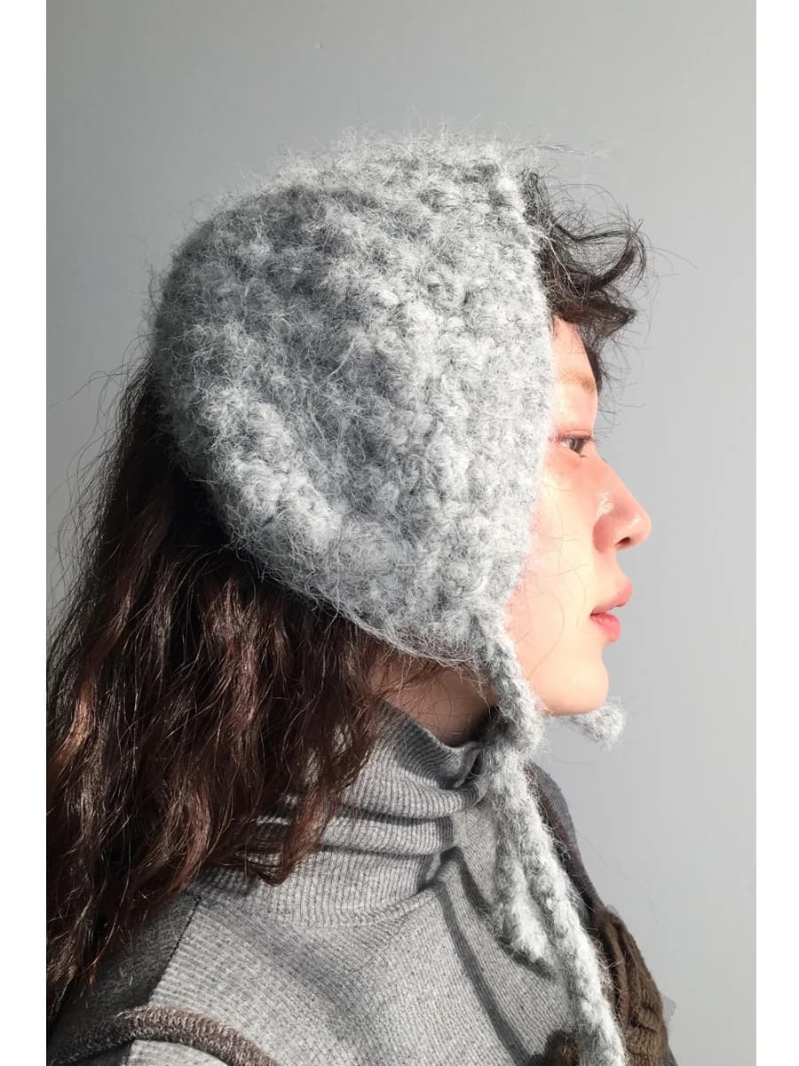 Cuffie antirumore lavorate a maglia invernali per le donne Copri orecchie con protezione termica preferita dai blogger con lacci Cuscinetti auricolari in maglia a trecce