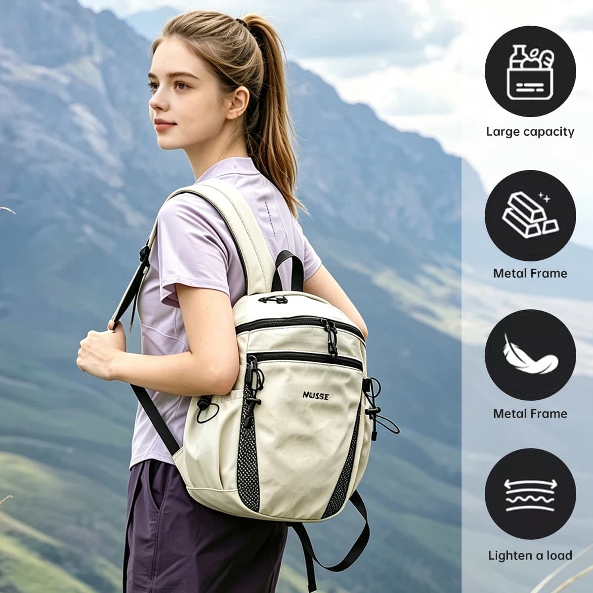 Carefully selected large-capacity hiking backpack for men and women, professional mountaineering and trekking backpack, lightweight waterproof outdoor sports backpack