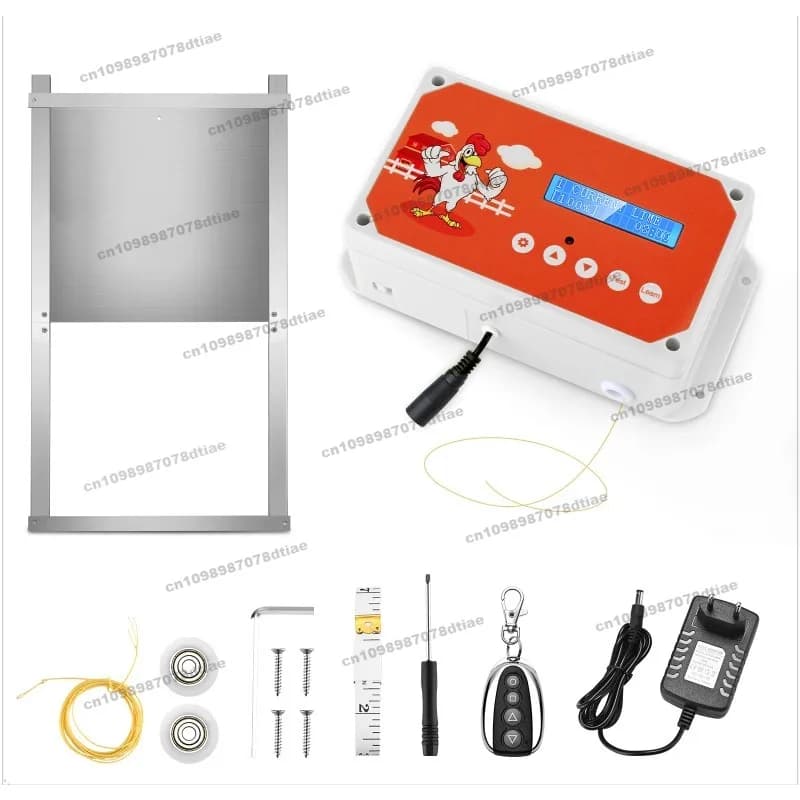 Apriscatole automatici per pollaio Controller Schermo LCD Temporizzatore Sensore di luce Batteria solare Energia elettrica Flap per pollame
