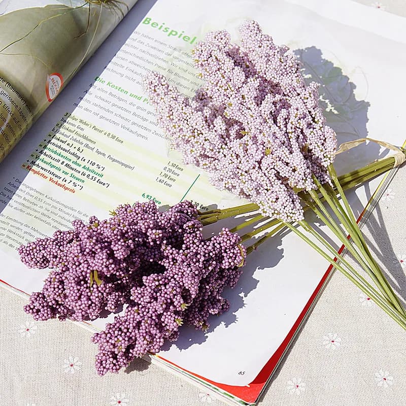 PE Lavender Artificial Plants Vases Home Room Decoration Wedding Decorative Fake Flowers Bridal Accessories Clearance Festival