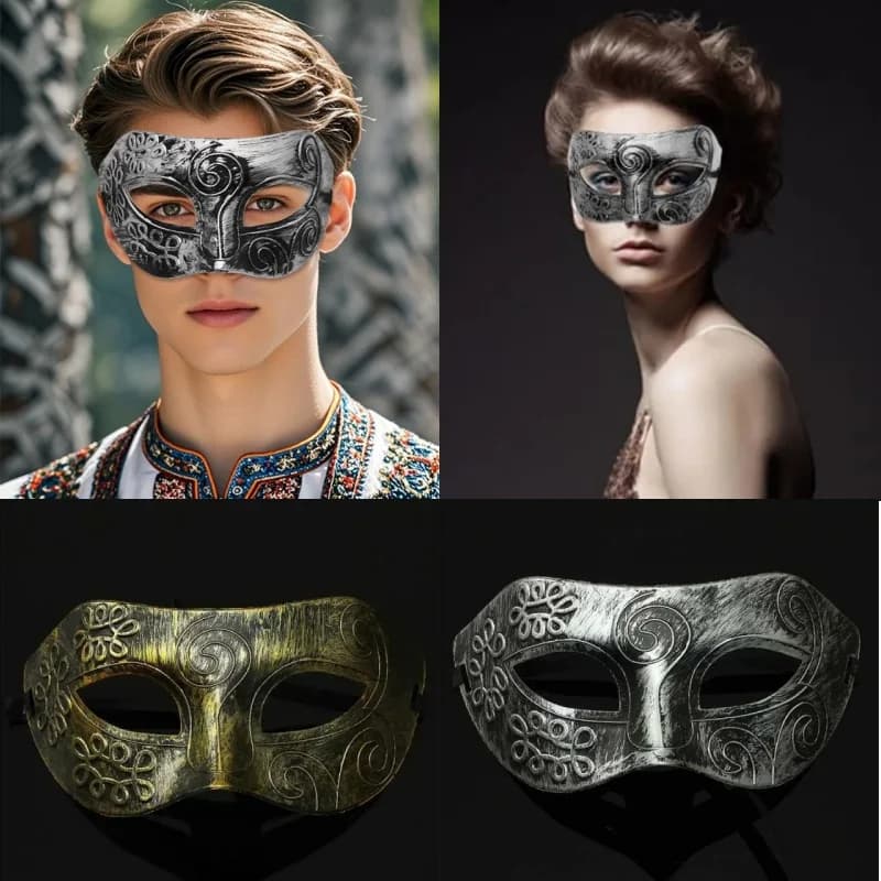 Hot Sale Party Face Mask Lovely Men Burnished Antique Silver/Gold Venetian Mardi Gras Masquerade Party Ball Mask for Adults