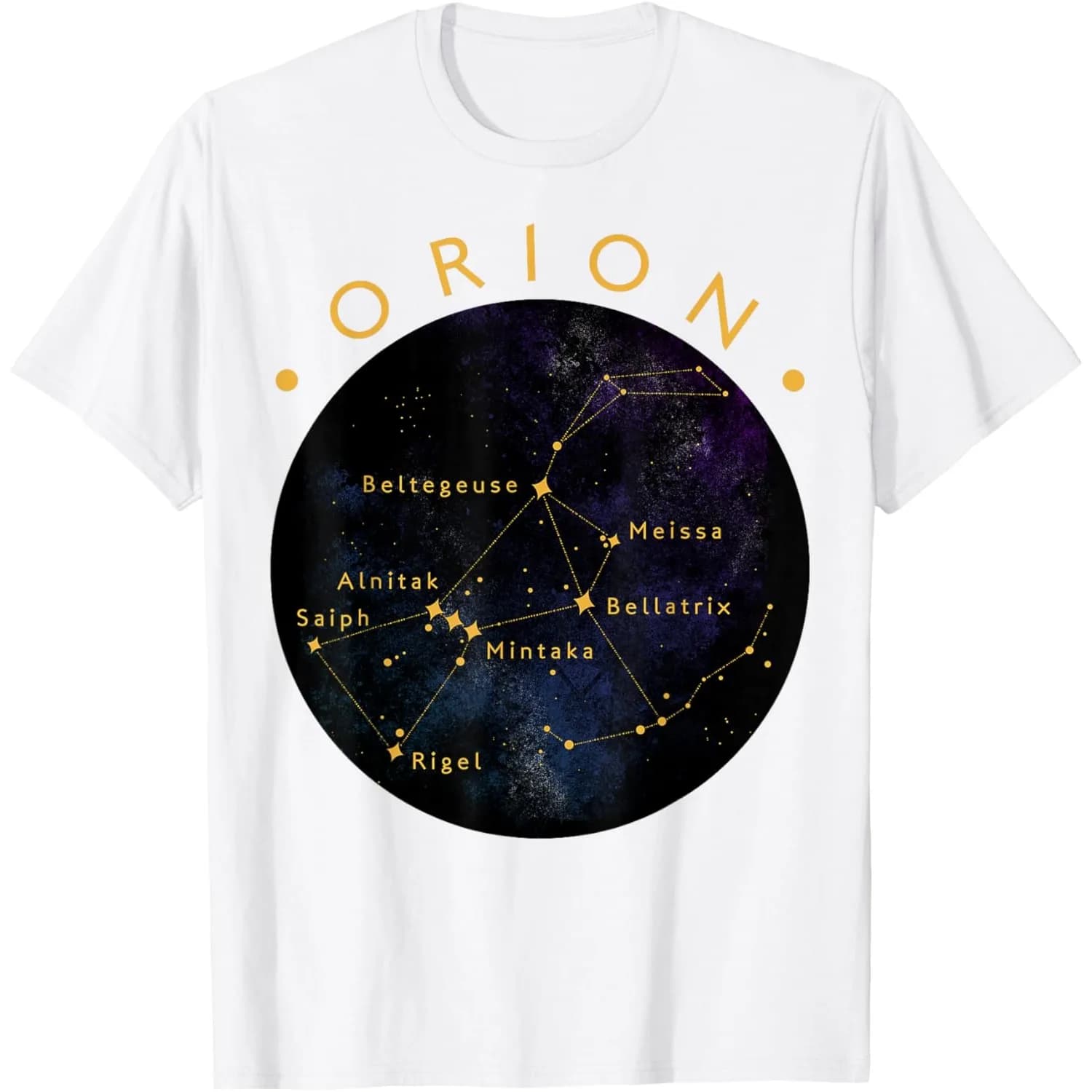 Orion Constellation Graphic T-Shirt Men Astronomy Lover Stargazing Cotton Tee