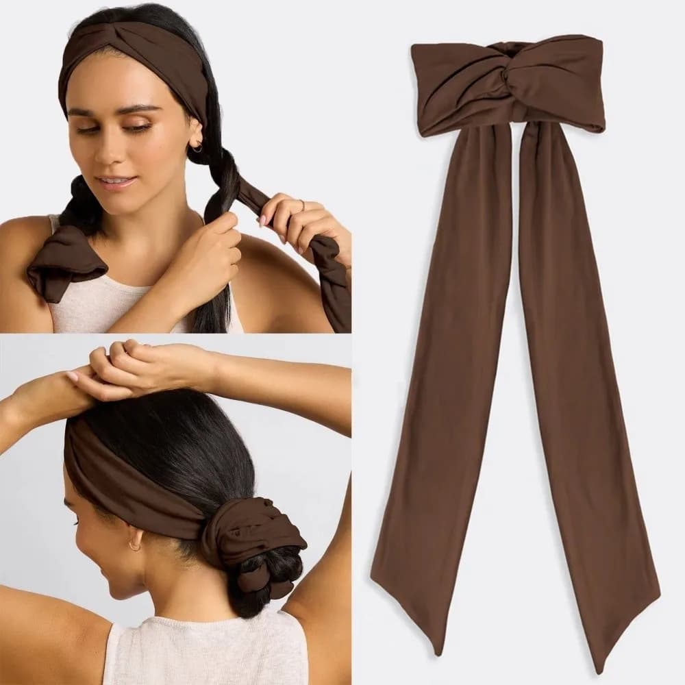 Fashion 2 In 1 Heatless Curls Headband Soft Long Ribbon Overnight Hair Curler No Heat Curling Rod for Women