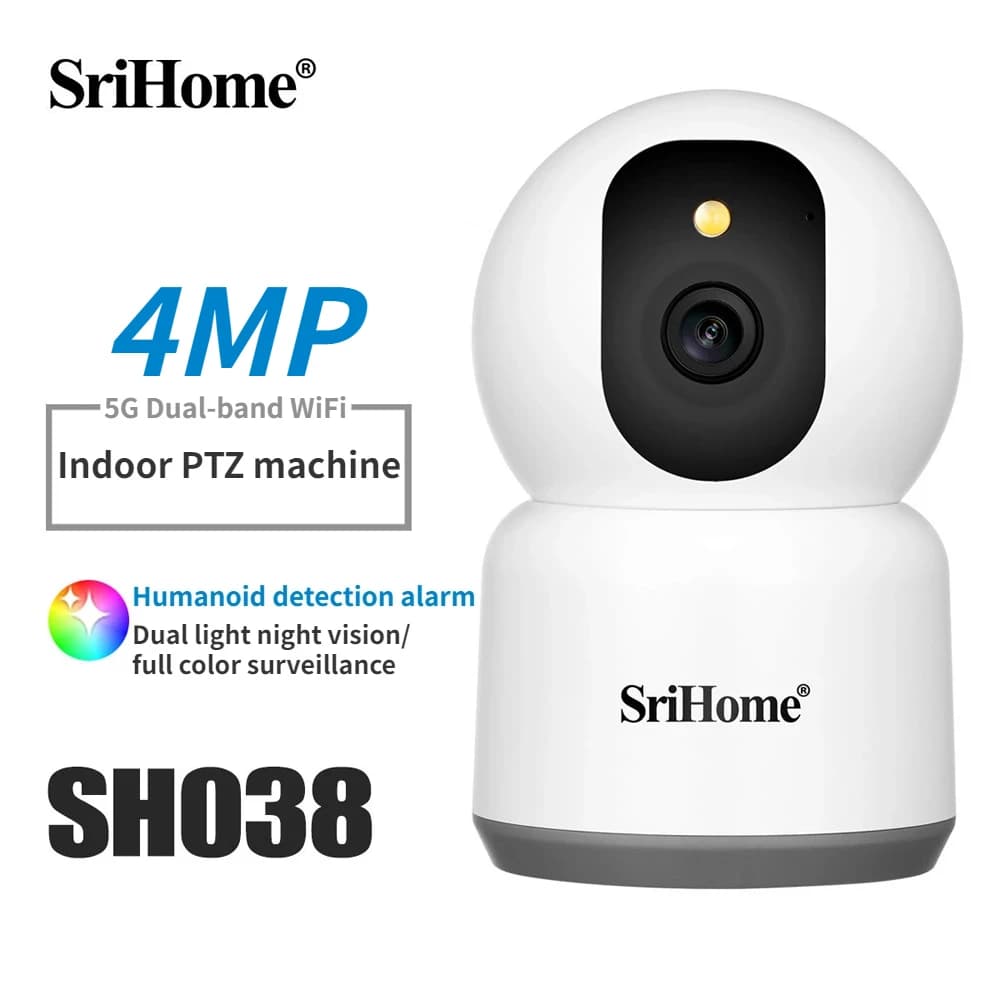 Srihome SH038 telecamera IP 4.0MP 5G Wifi Smart Home visione notturna a colori CCTV Cam vista remota Mobile allarme movimento umano Baby Monitor