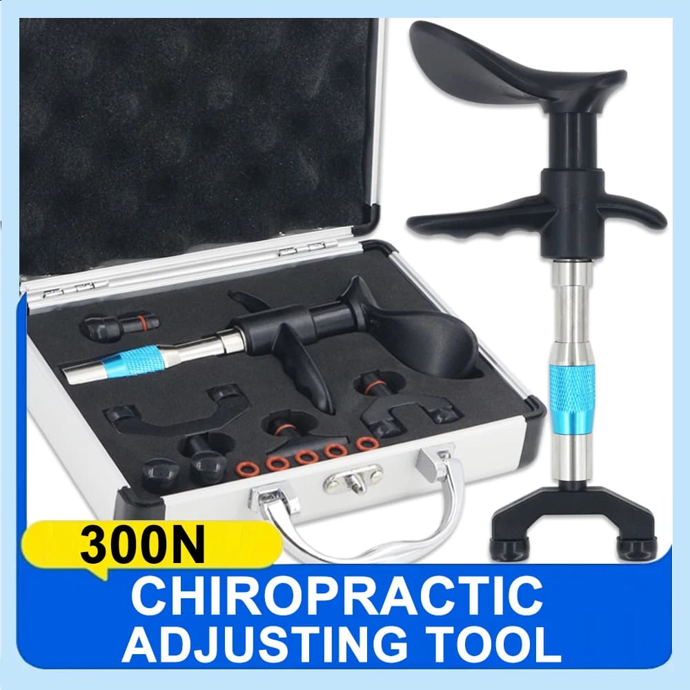 300N Portable Chiropractic Correction Gun Manual Body Massage Vertebration Corrector Adjusting Tool New Upgrade 4 Heads