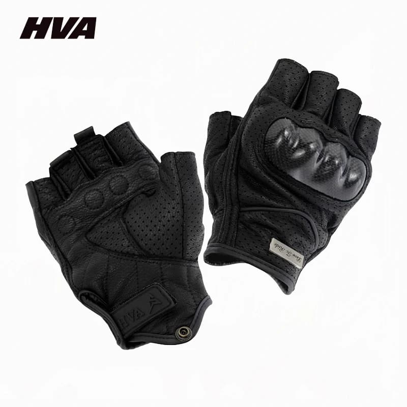 Guanti senza dita per moto estivi Accessori Guanti mezze dita in pelle di capra Motocross Gant Moto Guantes Moto Verano