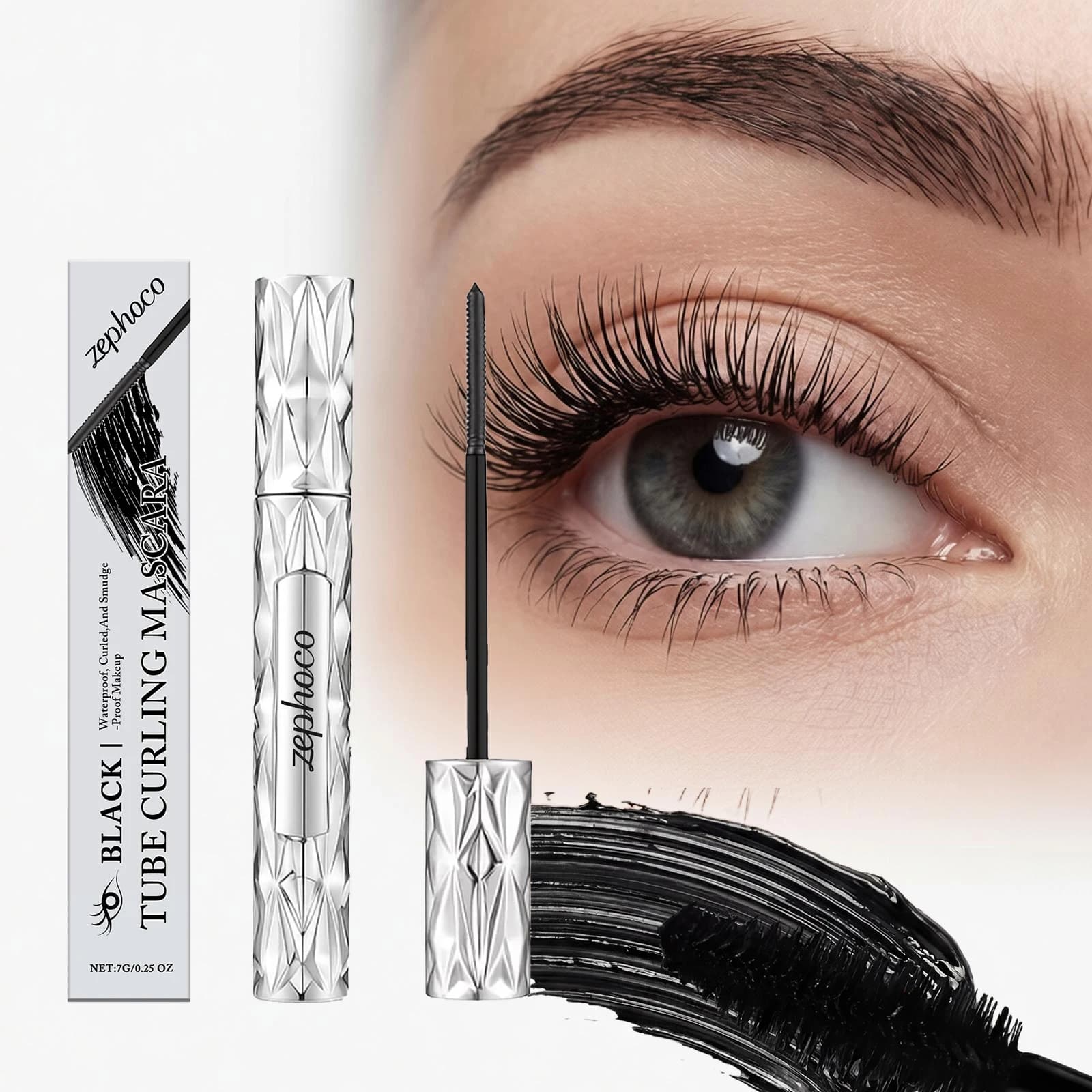 Mascara Nero Volumizzante e Allungante per Ciglia, Effetto Naturale, Anti-sbavatura, per Extension Ciglia, Trucco Occhi Quotidiano 7g